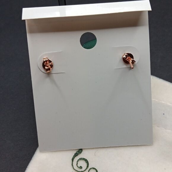 New Bamoer Initial K Stud 925 Earrings Hypoallergenic Nickle Free Rosegold - Picture 3 of 4